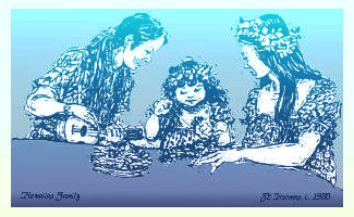 Hawaiian Family - a drawing by Jean Price Norman [Rollins Collection]