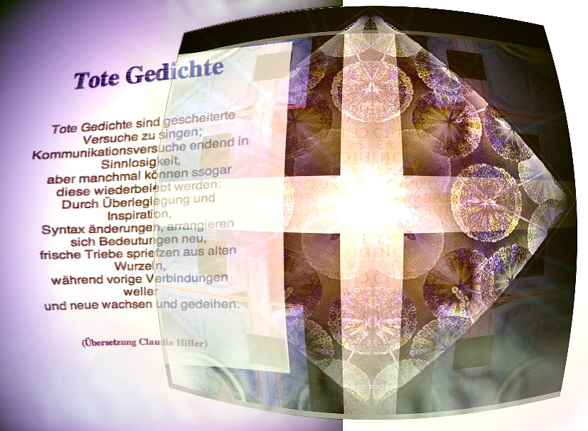 Tote Gedichte - ein Kunstwerk und Gedicht bei T Newfields (&Uuml;bersetzung Claudia Hiller)