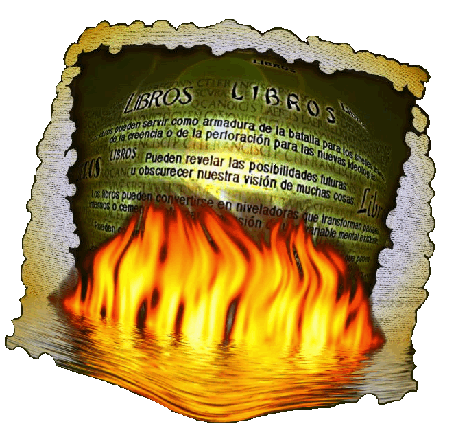 La magia de los libros - un poema gr&aacute;fico de T Newfields

Los libros pueden convertirse en ventanas 
que nos ayudan a ver las futuras posibilidades,
o en ataúdes de celulosa 
para guardar sueños desechados.

Los libros pueden convertirse en apisonadoras
que transforman nuestros paisajes mentales,
o cemento que refuerzan
y fortalecen nuestros idílicos espacios.  

Los libros pueden servir como armadura 
para defender ideologías,
o como bromuros cáusticos 
para atacar cualquier conjunto de creencias.  

Los libros pueden convertirse en lupas 
que resaltan aquellos detalles que no se ven,
o nublando que encubren 
hechos con resmas de papel.

Los libros pueden ser hilos 
que conectan ideas dispares,
o botes de tinta
que oscurecen lo 
que algunos no quieren compartir.  

Los libros tienen posibilidades ilimitadas: 
frecuéntalos más, explora y observa